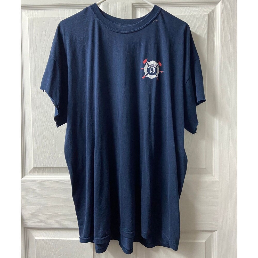 Vintage Grunge Augusta Georgia Fire Rescue XL T shirt Cute Sleeves Stains Damage